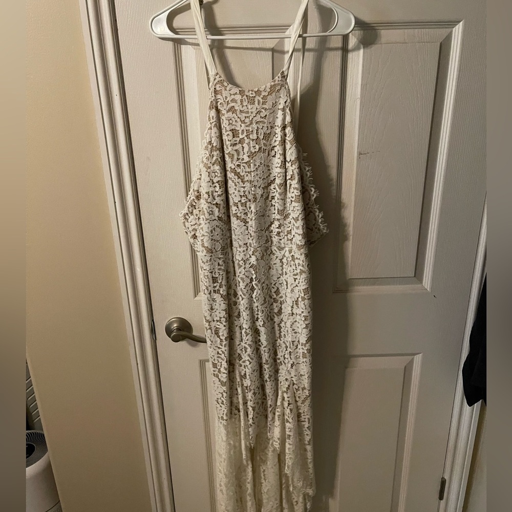 White Floral High/Low MIDI dress